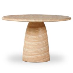Emilia Modern Classic Beige Concrete Round Outdoor Dining Table - 48"|