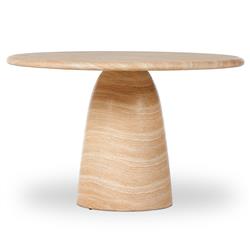 Emilia Modern Classic Beige Concrete Round Outdoor Dining Table - 48"|