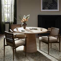 Emilia Modern Classic Beige Concrete Round Outdoor Dining Table - 48"|