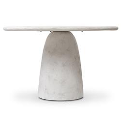 Emilia Modern Classic Off White Concrete Round Outdoor Dining Table - 48"|
