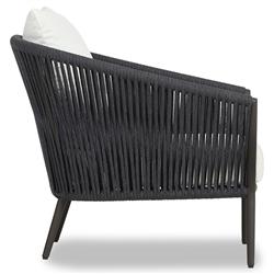 Porter Coastal White Upholstered Grey Aluminum Outdoor Lounge Chair|
