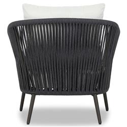 Porter Coastal White Upholstered Grey Aluminum Outdoor Lounge Chair|