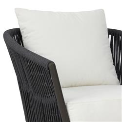 Porter Coastal White Upholstered Grey Aluminum Outdoor Lounge Chair|