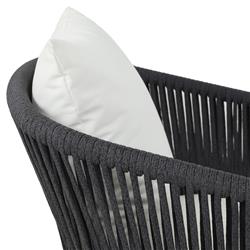 Porter Coastal White Upholstered Grey Aluminum Outdoor Lounge Chair|