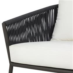 Porter Coastal White Upholstered Grey Aluminum Outdoor Lounge Chair|