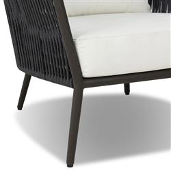 Porter Coastal White Upholstered Grey Aluminum Outdoor Lounge Chair|