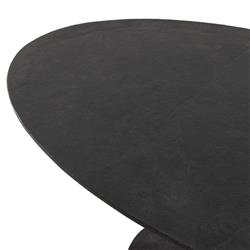 Mona French Country Black Aluminum Oval Pedestal Outdoor Coffee Table|