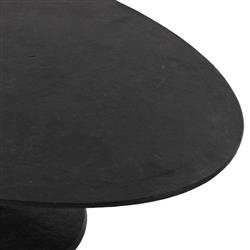 Mona French Country Black Aluminum Oval Pedestal Outdoor Coffee Table|