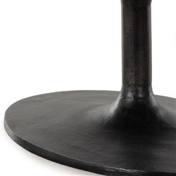 Mona French Country Black Aluminum Oval Pedestal Outdoor Coffee Table|