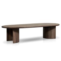 Paris Rustic Lodge Brown Teak Outdoor Oval Coffee Table|