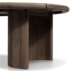 Paris Rustic Lodge Brown Teak Outdoor Oval Coffee Table|