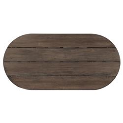 Paris Rustic Lodge Brown Teak Outdoor Oval Coffee Table|