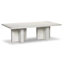 Hanne Modern Classic White Aluminum Rectangular Outdoor Coffee Table|