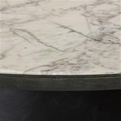 Berlin Modern Classic White Marble Grey Aluminum Round Outdoor Coffee Table|