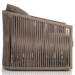 Porter Coastal Brown Upholstered Bronze Aluminum Outdoor Swivel Chair|