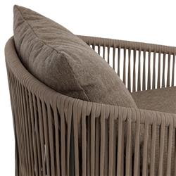 Porter Coastal Brown Upholstered Bronze Aluminum Outdoor Swivel Chair|