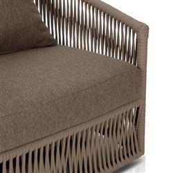 Porter Coastal Brown Upholstered Bronze Aluminum Outdoor Swivel Chair|