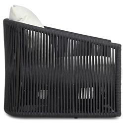 Porter Coastal White Upholstered Bronze Aluminum Outdoor Swivel Chair|