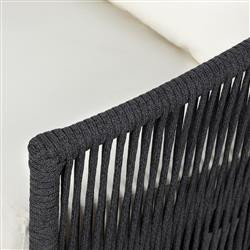 Porter Coastal White Upholstered Bronze Aluminum Outdoor Swivel Chair|