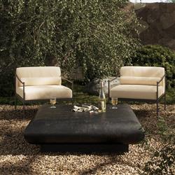 Jescha Modern Distressed Bronze Aluminum Square Outdoor Coffee Table - 48"|