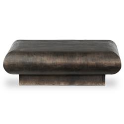 Jescha Modern Distressed Bronze Aluminum Square Outdoor Coffee Table - 48"|