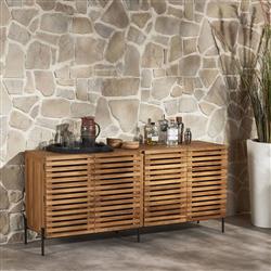 Georgina Coastal Beach Natural Teak Outdoor Sideboard|