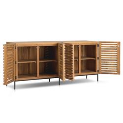 Georgina Coastal Beach Natural Teak Outdoor Sideboard|