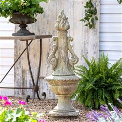 Clementine French Country Antique Garden Torch Statue|