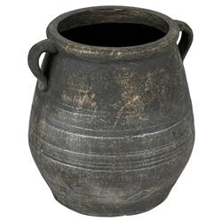 Leith French Country Distressed Grey Terracotta Planter Vase|