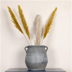 Leith French Country Distressed Grey Terracotta Planter Vase|