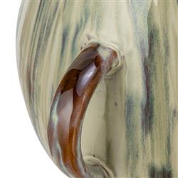 Elina French Country Green Stoneware Table Vase|