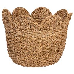 Cadmus Coastal Natural Rattan Scalloped Basket - Set of 3|
