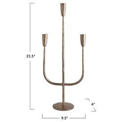 Marcello French Country Antique Brass Iron Candelabra|