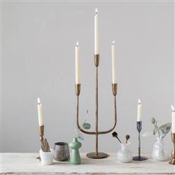 Marcello French Country Antique Brass Iron Candelabra|