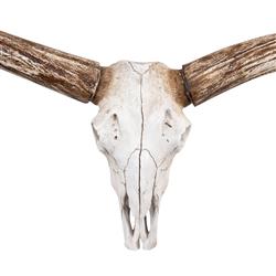 Henri Rustic Lodge White Resin Steer Wall Decor|