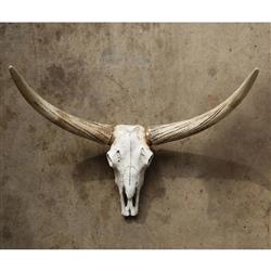Henri Rustic Lodge White Resin Steer Wall Decor|