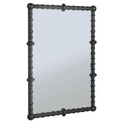 Evan French Country Black Beaded Wood Wall Mirror|