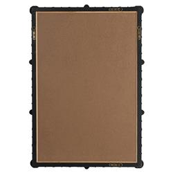 Evan French Country Black Beaded Wood Wall Mirror|