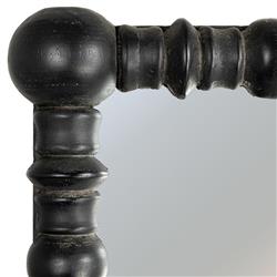 Evan French Country Black Beaded Wood Wall Mirror|