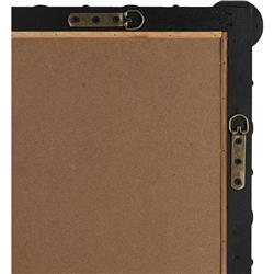 Evan French Country Black Beaded Wood Wall Mirror|