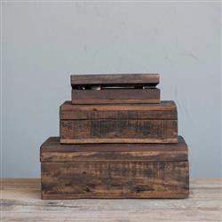 Waverly Rustic Lodge Brown Wood Vintage Decorative Box - Set of 3|