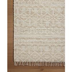 Galiana Coastal Beige Geometric Reversible Jute Rug - 3'6"x5'6"|