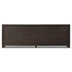 Marcella Industrial Loft Distressed Iron Brown Oak Media Console - 96"|