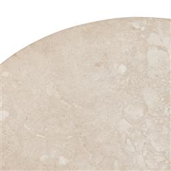 Beckett French Country Cream Marble Black Iron Coffee Table - 30"|