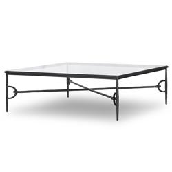 Ceasar French Country Black Iron Square Coffee Table|