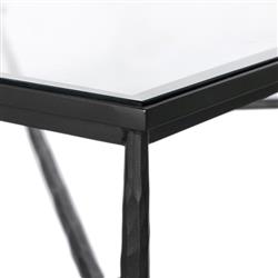 Ceasar French Country Black Iron Square Coffee Table|