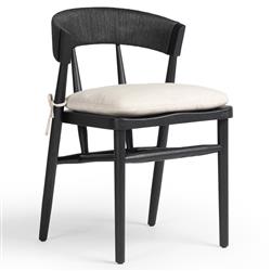 Tanner Updated Traditional Cream Performance Black Oak Dining Chair|