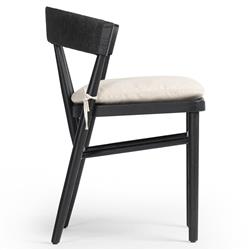 Tanner Updated Traditional Cream Performance Black Oak Dining Chair|