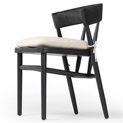 Tanner Updated Traditional Cream Performance Black Oak Dining Chair|