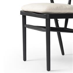 Tanner Updated Traditional Cream Performance Black Oak Dining Chair|